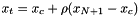 $ x_t = x_c + \rho (x_{N+1} - x_c) $